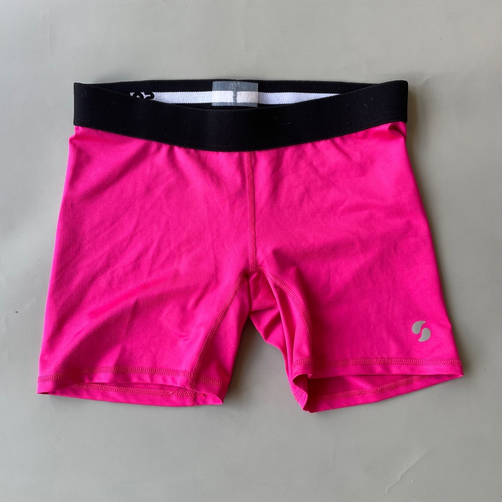 Soffe Dri Womens Compression Shorts Hot Pink Athletic Spandex Workout Size Small